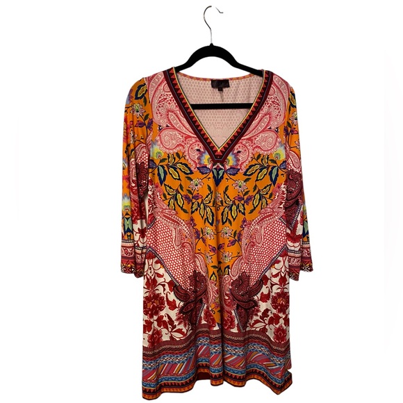 Hale Bob Mid-Length Multicolored V-Neck Dress Woman’s Size S - Picture 2 of 10